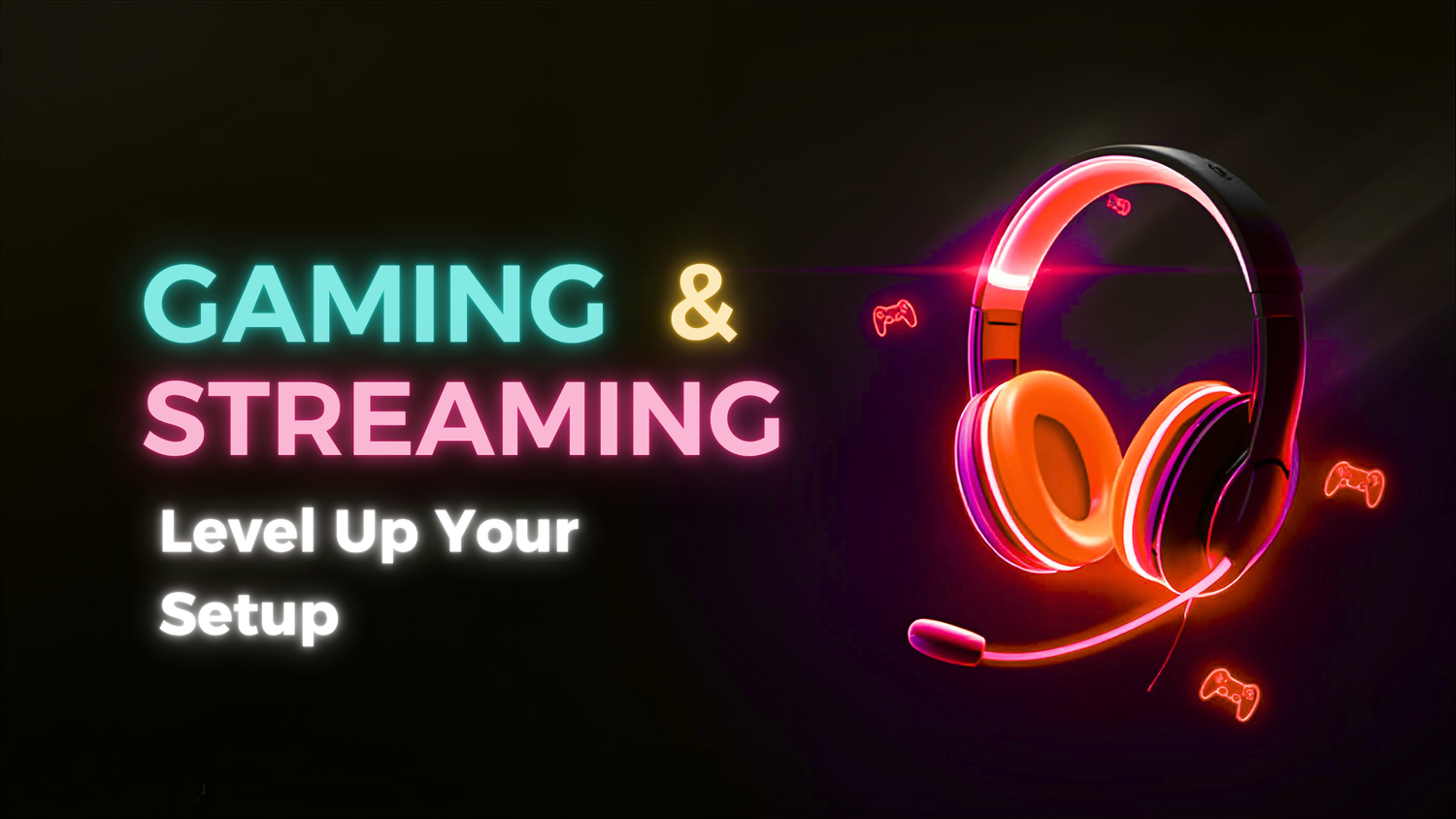 RGB gaming setup with streaming microphone and neon lighting – The Daily Distraction Gaming & Streaming Collection