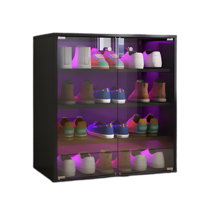 4-Tier RGB LED Shoe Display Cabinet