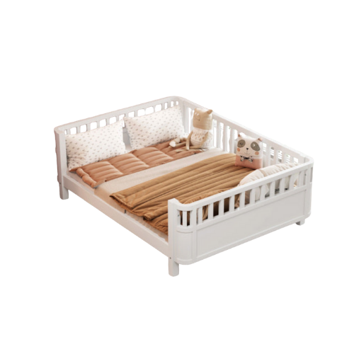 Full Size Wood Platform Bed for Kids – Low Profile Pine Frame with Removable Rails  | Daily Distraction