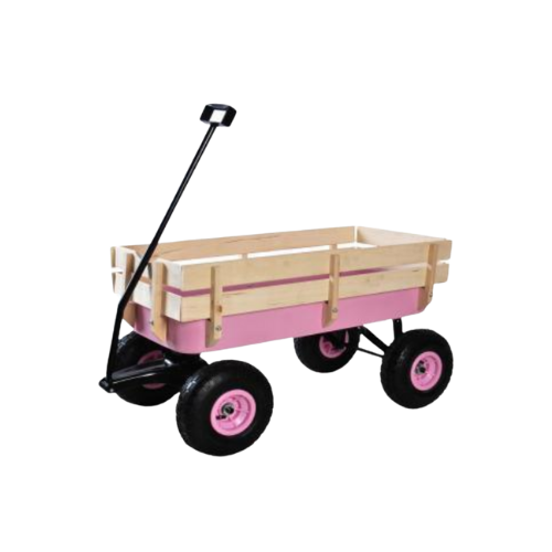 Outdoor Wooden Wagon | Pneumatic Tire Adventure Cart