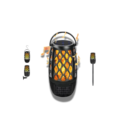 4-in-1 Wireless Outdoor Speaker | Waterproof Flame LED